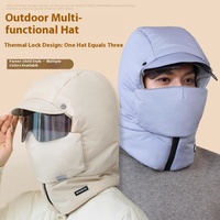 Chapeaux thermiques d'hiver pour femmes et hommes, épais, personnalisés, décontractés, coupe-vent, protection des oreilles, du visage et du cou, 100% polyester