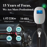 Estación de Carga Universal para Vehículos Eléctricos de 7kW a 11kW para Tesla Model 3/Y y Otros Vehículos Eléctricos (Adaptador Tipo 2) para Carga Familiar Moderna