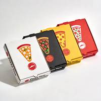 Boîte à pizza en carton ondulé personnalisée avec logo en relief, estampage à chaud et laminage mat pour les pizzerias gastronomiques