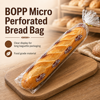 Sacs à pain micro-perforés en BOPP de qualité alimentaire, emballage transparent personnalisé pour boulangerie, pour pain en paine