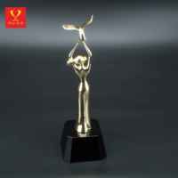 Pigeon doré trophée en métal Art Honor Award cadeau souvenir déesse métal cristal pour affaires coffret cadeau sport personnalisé avec colombe noir