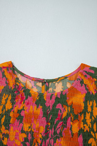 Dear-Lover all'ingrosso da donna manica a sbuffo floreale corpetto arricciato abito lungo Vestido Boho <span class=keywords><strong>abbigliamento</strong></span> bohémien - Product Image 3