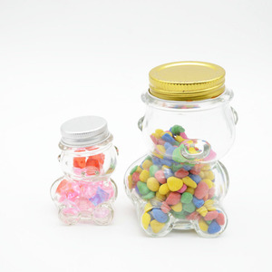 <span class=keywords><strong>Barattolo</strong></span> Decorativo in Vetro Trasparente a Forma <span class=keywords><strong>di</strong></span> Orsacchiotto con Coperchio per Caramelle/Contenitore per Desideri - Product Image 1