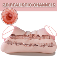 Doppelseitige Taschenmuschi 1,86 lb Beidseitig Einsetzbarer Männlicher Masturbator Enger Doppeltunnel Weicher TPE-Stroker OEM