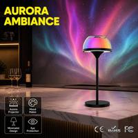 Lampe de Table Intelligente 3-en-1 à Projection Aurore, Synchronisation Musicale RGB, Veilleuse de Chevet Alimentée par USB pour Gaming, Bureau, Vente en Gros
