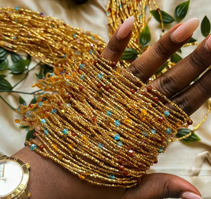 ลูกปัดคาดเอวแอฟริกันแบบใหม่ปี 2026 ผลิตจากฝ้าย นำเข้าจากต่างประเทศ, ขายส่งจากโรงงาน สร้อยประดับร่างกายแบบหินบด, เครื่องประดับรัดเอวจากด้ายฝ้าย - Product Image 5