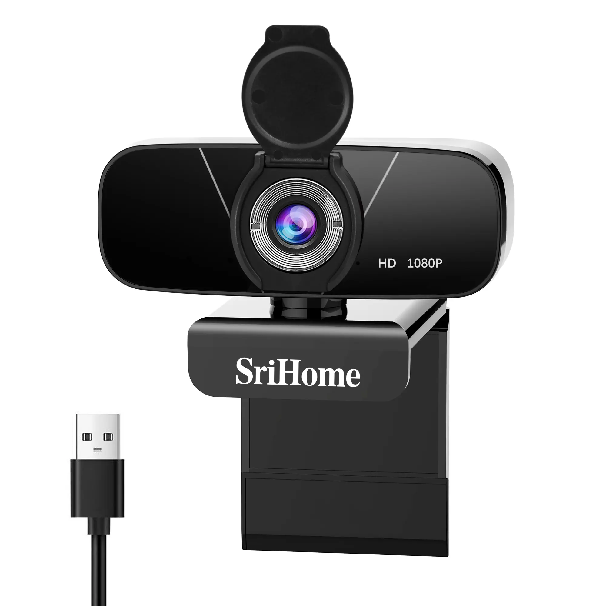 Webcam 1080P 3MP HD Caméra Web avec Micro USB Caméra D'ordinateur pour Skype Plug and Play PC Web Cam pour le Chat Vidéo et Enregistrement