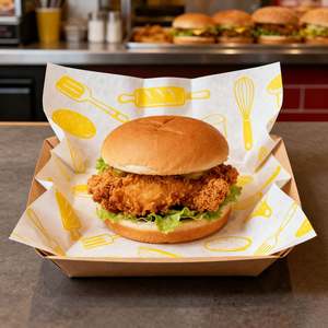 Papier ciré réutilisable anti-graisse pour emballage alimentaire, hamburger, rouleau de poulet, boulette de riz, sandwich, tapis pour restaurant - Product Image 6