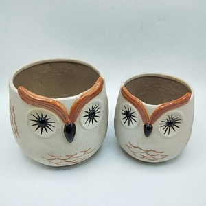 <span class=keywords><strong>Amazon</strong></span> Venta caliente nuevo producto hecho en China regalo de cerámica carnosa olla universal buho cerámica pote de flor jardín - Product Image 1
