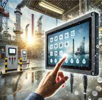Module d'affichage LCD haute luminosité avec liaison optique, étanche, 15,6/17 pouces, industriel, extérieur, tactile capacitif 10 points, USB/DVI