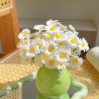 Fleurs artificielles en soie Tulipe et Marguerite, toucher hydratant, luxe léger, décoration haut de gamme pour la maison, table à manger, bureau, arrangement floral