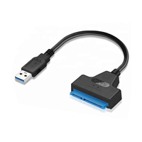 Cable adaptador USB 3,0 a SATA III de supervelocidad con línea de datos para discos duros portátiles de 2,5 "HDD SSD almacenamiento en disco de estado sólido