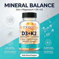 Kapsul Vitamin D3 K2 5000 IU Magnesium B6 Zinc Quercetin untuk Kesehatan Energi, Imunitas, dan Otot (Grosir)