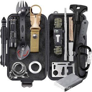 Emergency Survival Kit Stainless Steel Multi Functional Compact Outdoor Wilderness Tools Portable Car SOS Supplies 20x11.7x6.9cm - Product Image 1