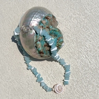 Collier de perles de Bohème d'été Pierre précieuse Turquoise Aigue-Marine Étoile de mer Pendentif Cristal Charm Cauris Bijoux de coquillage de mer