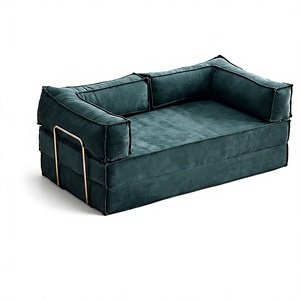 <span class=keywords><strong>Canapé</strong></span>-lit modulaire <span class=keywords><strong>convertible</strong></span>, emballage en rouleau, moderne, deux places, tissu en velours côtelé, structure en acier inoxydable, plusieurs tailles - Product Image 2