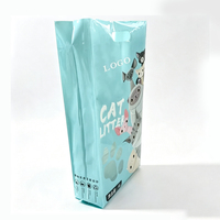 Sac d'emballage plastique personnalisé imprimé, vide, résistant à l'humidité, pour litière de chat au tofu, avec soufflet à fond plat et fenêtre, pour aliments pour animaux de compagnie