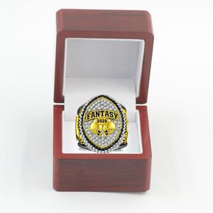 Anillo de Campeonato de Fútbol de Fantasía 2026, Clásico, de Aleación, Bicolor, Dorado y Negro, con Pedrería, Trofeo para Ganador de Liga de Fútbol de Fantasía, Nombre Personalizado - Product Image 4