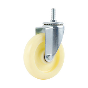 Medium Sized Swivel Caster 75 100 125mm Beige PP Wheel Industrial Furniture Office Chair Casters Dual Bearings Durable - Product Image 3