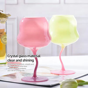 Ánh sáng sang trọng phong cách sáng tạo ly rượu kem màu hồng tím vàng pha lê thủy tinh Cốc làm bằng tay cố định bọt bao bì - Product Image 5