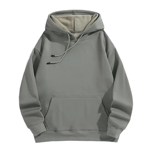 Wholesale Custom <b>Men</b>’s Polar Fleece <b>Pullover</b> Hoodie 100% Polyester Warm Knitted Sweatshirt Solid Pattern Winter Wear - Product Image 1