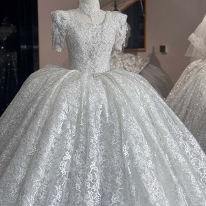Wx359 Modern Ball Gown <b>Wedding</b> Dresses Luxury Full Lace Appliques Bridal Gowns Custom Made Floor-Length Chapel Train for - Product Image 6