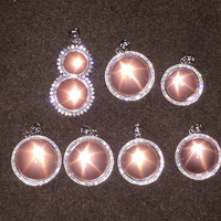 Cuentas de cuarzo rosa de estrella Natural de media esfera, alta calidad, precio de fábrica