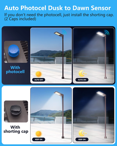 Lampe de rue <span class=keywords><strong>LED</strong></span> étanche IP65 pour <span class=keywords><strong>extérieur</strong></span>, <span class=keywords><strong>parking</strong></span>, avec capteur photocellule, montage sur poteau ou mur, 75-300W - Product Image 5