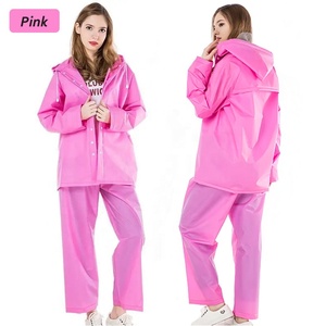 Prix bas écologique réutilisable en plastique EVA pêche équitation gris bleu adulte imperméable combinaison de pluie veste pantalon pour hommes femmes - Product Image 5