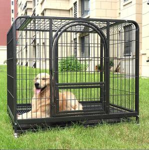 Chenil en acier inoxydable bon marché élevage cage noire avec roues - Product Image 2