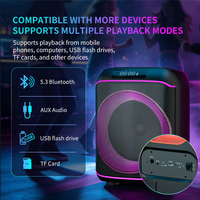 Speaker Bluetooth Daya 70W, Speaker Pesta dengan Bass Mendalam, TWS dengan Pertunjukan Lampu LED untuk Gitar, Pesta, Berkemah di Luar Ruangan