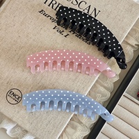 Pince à cheveux Daou 13 cm à pois, couleurs unies, haute qualité, durable, accessoires de beauté pour femmes, vente en gros