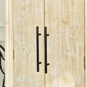 Armoire de rangement en bois massif blanc rustique pour salon, avec 2 tiroirs, grande capacité, durable - Product Image 5