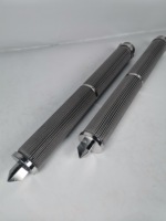 Kartrid Filter Silinder Lipat Baja Tahan Karat Deya 316L Elemen Filter Sinter 5-Lapisan untuk Filtrasi Oli Mesin Industri