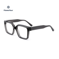 Lunettes à monture carrée épaisse en acétate avec verres progressifs, style neutre avancé unisexe pour le bureau, les trajets quotidiens et le quotidien