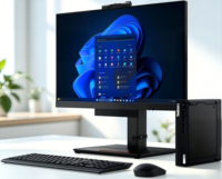 PC Desktop Tiny ThinkCentre M70q Gen 3 Generasi ke-12 I5 I7, Bersih Tanpa Goresan, Grade A, Teruji Fungsional dan Beroperasi