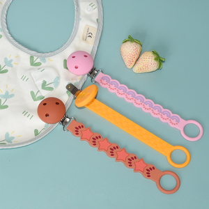 Attache-<span class=keywords><strong>sucette</strong></span> en silicone pour bébé, sans BPA, de qualité alimentaire, multicolores, fabriquée en usine, cadeau pour bébé - Product Image 2
