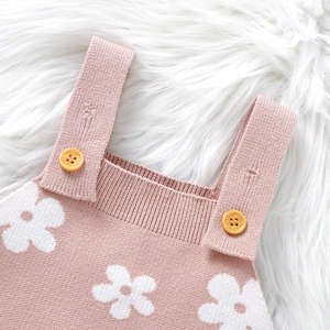 Mimixiong, envío rápido, ropa de punto para bebés recién nacidos, patrón de flores, <span class=keywords><strong>tirantes</strong></span>, <span class=keywords><strong>pijama</strong></span> suave y sólido - Product Image 5