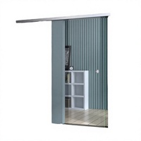 Système de porte coulissante intérieure en aluminium fini moderne à simple vitrage pour chambre à coucher, isolation phonique, installation latérale hydraulique