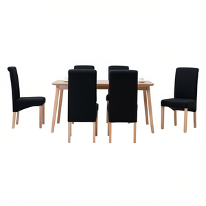 <b>Black</b> Fabric Dining Chairs With Wooden <b>Frame</b> Standard Size Modern Upholstered Home Furniture - Product Image 1