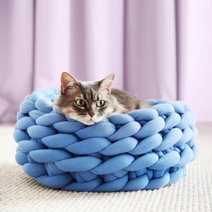 Cama <span class=keywords><strong>para</strong></span> Mascotas de Algodón Grueso Tejida a Mano, Lavable, <span class=keywords><strong>para</strong></span> Animales Pequeños, Diseño Sólido <span class=keywords><strong>para</strong></span> las Cuatro Estaciones - Product Image 4