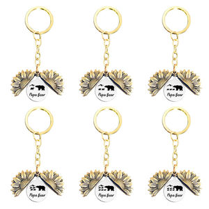 제조 업체 사용자 정의 기념품 열쇠 고리 아버지의 어머니의 추수 감사절 아빠 엄마 곰 사랑 Mon 할머니 해바라기 키 체인 - Product Image 3