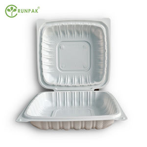 150 buah/ctn 8 inci BPA bebas Makanan mengeluarkan microwave 1 kompartemen plastik sekali pakai kotak makan siang Bento wadah makanan penyimpanan - Product Image 4