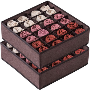 Compartiments de <span class=keywords><strong>rangement</strong></span> en tissu pliable, conteneurs avec 24 noyau, armoire et penderie pliables pour chaussettes, <span class=keywords><strong>sous</strong></span>-vêtements et cravates - Product Image 4