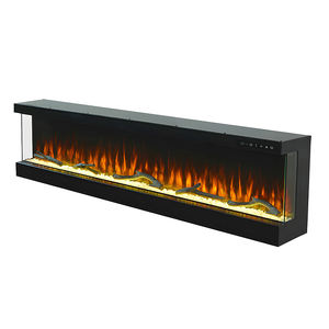 <span class=keywords><strong>Cheminée</strong></span> électrique moderne à 3 faces de 60 pouces avec bûche en acier et garniture en cristal pour une utilisation intérieure pour les hôtels - Product Image 5