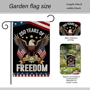 Drapeau des États-Unis 250 ans de liberté 12x18 pouces 1776 2026 Aigle chauve Étoiles Bannière de jardin Panneau de jardin patriotique Fête de l'Indépendance - Product Image 3