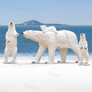 Decoraciones para Fiesta de Invierno, Escultura de Oso Polar, Pingüino y Loro de Resina y Fibra de Vidrio, Estatua Navideña Grande en Venta - Product Image 5