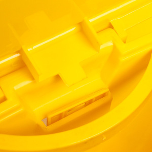 Poubelle à déchets médicaux jaune 15L rectangulaire à pédale pour hôpitaux, utilisation extérieure, matériau PP - Product Image 4