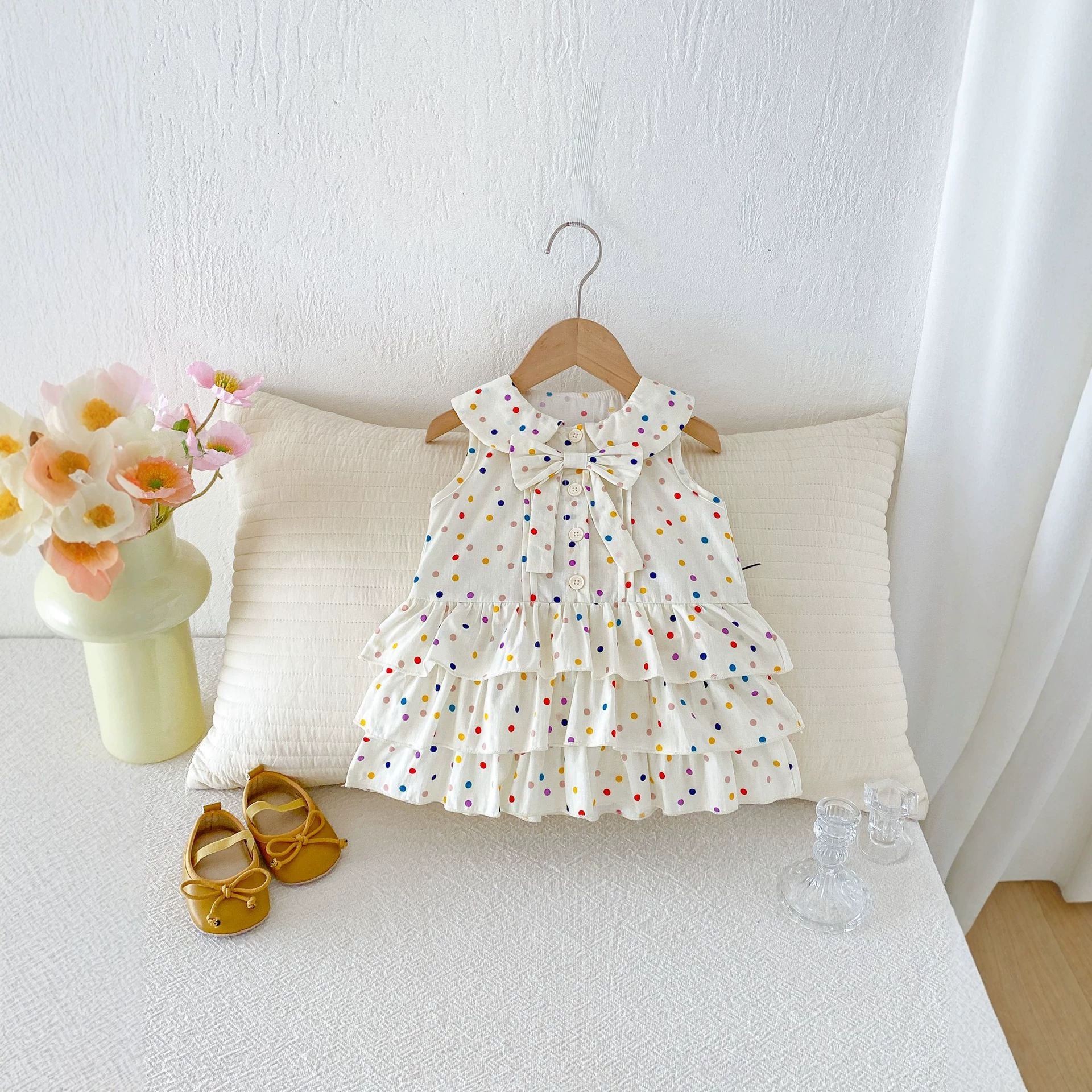 burgendy dress Zapaka Women Vintage Dress Yellow 1950s Pin Up Polka Dots Dress, Yellow / L main image 1
