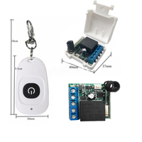 Interruptor de Control remoto inalámbrico para cortina electrónica, relé DC 12V 10A 1 canal 433MHZ RF